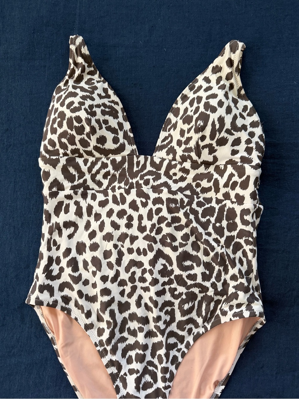 J. Crew Brown and Cream Leopard-Print One-Piece Swimsuit